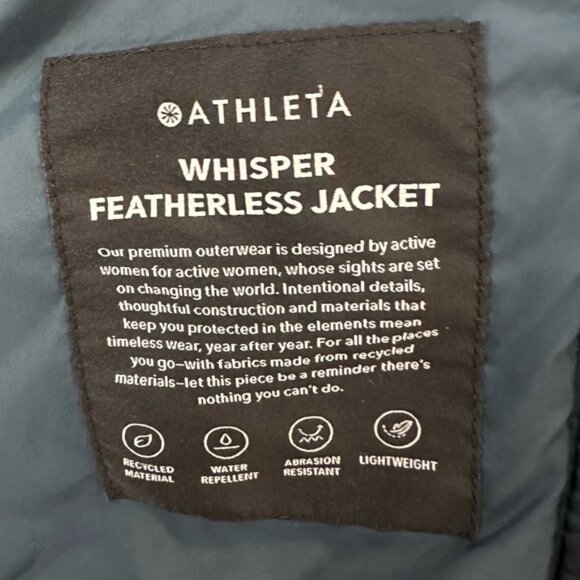 ATHLETA blue whisper featherless jacket - Picture 5 of 6